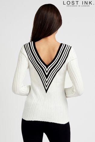 Lost Ink V-neck Rib Jumper